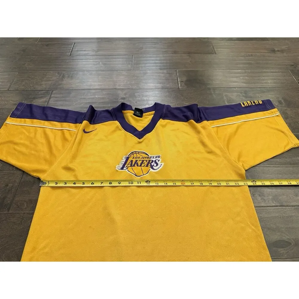 Vintage Nike Yellow NBA Los Angeles Lakers Basketball Short Sleeve Jersey Size L